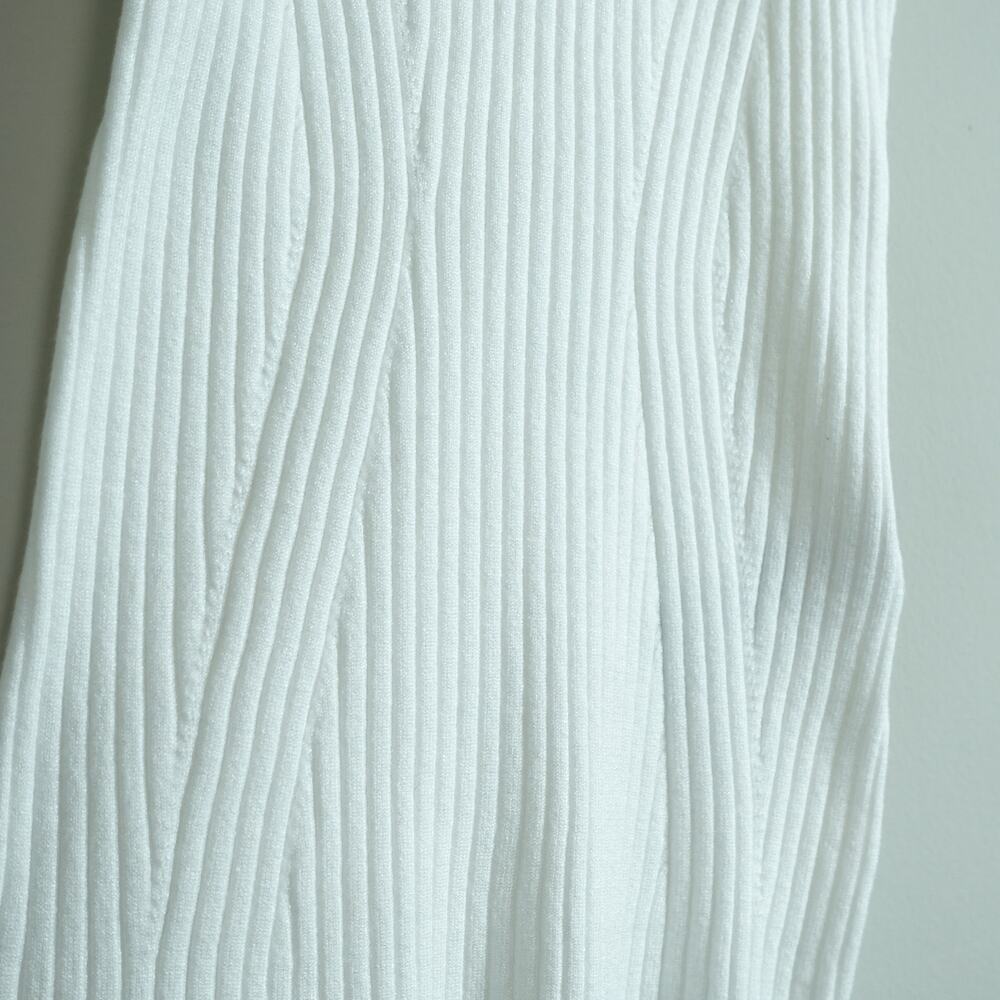 NWT Madewell White Stretchy Sleeveless Ribbed Mock Turtleneck Women's Size XXS - Picture 3 of 7